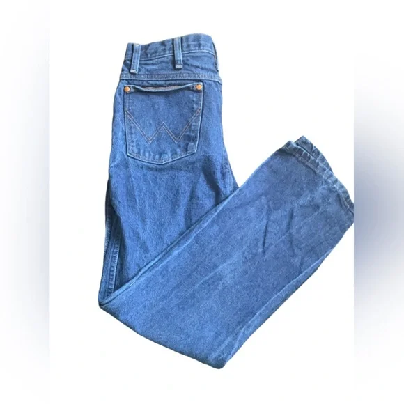 WRANGLERS Mens 936DEN Straight Leg Slim Fit Rough Blue Jeans 31 X 30 EUC - Picture 7 of 12